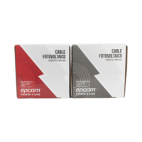 Kit de 2 rollos de 50 metros de cable fotovoltaico de cobre, rojo y negro, calibre 10 AWG (6mm²), Tipo PV, 1000/2000 V y 120°C.