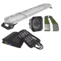 Kit de Sirena, Bocina y Torreta de 48", Con 96 LEDs, Ambar, Ideal para equipar unidades de seguridad privada, minería e industria