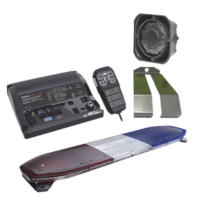 Kit de Sirena, Bocina y Torreta de 48", Con 216 LEDs, Dual Color, Frente: Rojo/Blanco, Azul/Blanco, Trasero: Rojo/Ámbar, Azul/Ámbar