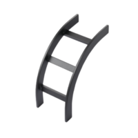 Accesorio de Escalerilla Curva Vertical (Bajada) Exterior, 12 in de Ancho, de Acero, Color Negro