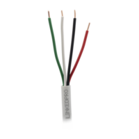 Bobina de Cable 305 Metros: 4 x 22 AWG, Color Blanco, CM, Para Sistemas de Seguridad y Alarmas