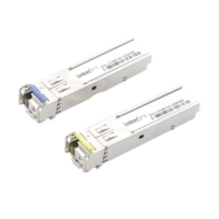 Transceptores Ópticos Industriales Bidireccionales SFP (Mini-Gbic) / Monomodo 1310 & 1550 nm / 1.25 Gbps / 1000BASE-BX / Conector LC/UPC Simplex / DDM / Hasta 5 km / 2 Piezas