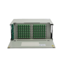 Distribuidor de Fibra Óptica para 96 empalmes, con 96 acopladores SC/APC y 96 pigtails, 19", 4 UR