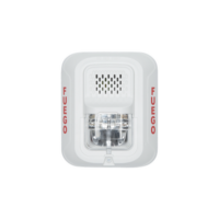 Sirena con Lámpara Estroboscópica a 2 Hilos, Montaje en Pared, Color Blanco, Configuración Estroboscópica Seleccionable y Texto en Español, Nuevo Diseño Moderno y Elegante y Menor Consumo de Corriente