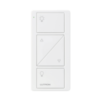 Control remoto PICO 3 botones encender/apagar, subir/bajar intensidad, color blanco, complemente con un atenuador Caseta, RA2, RadioRa2.