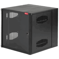 Gabinete AccessPlus de Montaje en Pared de 19in, Rieles Numerados y Roscados #10-32, Puerta con Ventana de Seguridad, 600 mm de Ancho, 762 mm de Profundidad, 12 UR, Color Negro