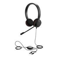 Jabra Evolve 20 DUO con Conexión USB C/A, Micrófono con Cancelación de Ruido de Ultima Generación, Configuración Plug and Play (4999-823-169)