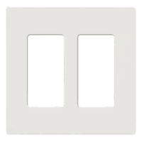 Placa de pared 2 espacios, para atenuador (dimmer), apagador ó control remoto inalámbrico LUTRON.