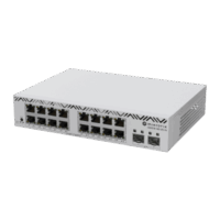 Switch MikroTik con 16 Puertos Gigabit Ethernet / 2 Puertos SFP+ 10G / Filtrado MAC y VLANs / SwOS Configuración Web