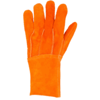 Guantes de Carnaza Largo/ Refuerzo en Palma / Resistente a Abrasión y Temperaturas Moderadas.