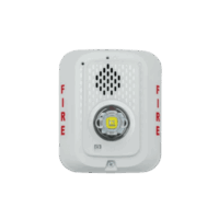 Sirena con Lámpara LED Estroboscópica / a 2 Hilos / Montaje en Pared / 24 Vcd / Configuración Estroboscópica Seleccionable / Texto en Inglés / Color Blanca