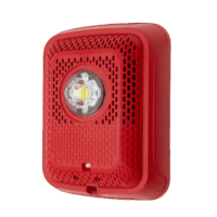 Bocina con Lámpara Estroboscópica, Montaje en Pared, Color Rojo, Nuevo Diseño Moderno y Elegante y Menor Consumo de Corriente