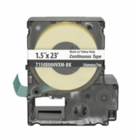 portada_0s400-2684 Casete de Etiquetas de Vinilo de Cinta Continua, Color Negro Sobre Amarillo, Uso Interior/Exterior, 36 mm de Ancho x 7 Metros de Largo