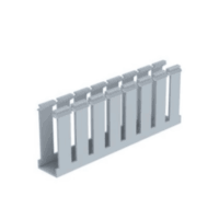 Canaleta Ranurada de PVC sin Tapa, Tipo G, 1.25 in de Ancho, 3.12 in de Alto y 1800 mm de Largo, Color Gris