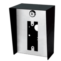 Gabinete para Montaje en Poste ENFORCER / Carcasa de Acero con Pintura en Polvo / Placa Frontal de Acero Inoxidable con Bisagra / IP65 Impermeable / Incluye Herrajes de Montaje y 2 Llaves / Compatible con Dispositivos de Formato Angosto y Ancha