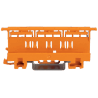 Portador de Montaje de la Serie 221 / 4 mm² / Montaje en Riel DIN-35 y Montaje con Tornillos / Color Naranja / Material PA66 / UL94 V0