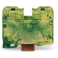 Borna de Tierra / 2 Conductores / 35 mm² / POWER CAGE CLAMP / Montaje en Carril DIN 35 x 15 / Verde-Amarillo / Poliamida (PA66) / Conexión Lateral / Rango de Sección 6-35 mm²