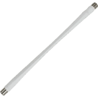 Jumper Coaxial Delgado Color Blanco de 25.4 centímetros de Longitud y Conectores F Hembra en Ambos Extremos. 75 Ohm de Impedancia.