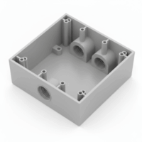 Caja Condulet Cuadrada de 3/4" (19.05 mm)/ 3 Bocas (2 Arriba-1 Abajo) / A Prueba de Intemperie.