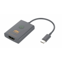 Adaptador USB-C a HDMI con Seguridad de Un Clic | Resolución 4K Ultra HD 60Hz | HDMI 2.0b 18 Gbps | DP 1.2a | Silenciamiento de Video Instantáneo | Protección ESD ±8kV | Audio 7.1 Canales | Compatibilidad Universal
