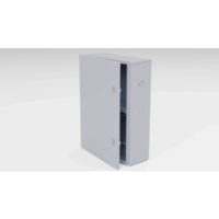 Gabinete para instalación de 2 Baterías , Fabricado en Lámina Galvanizada, Accesorios para poste (No incluidos)