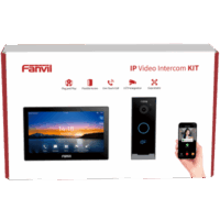 Kit Videoportero IP Fanvil VIK-01, Estación Interior SIP i504W + Frente de Calle i60, Llamadas HD, Desbloqueo Remoto, App Fanvil Link, Wi-Fi 2.4G/5G, PoE