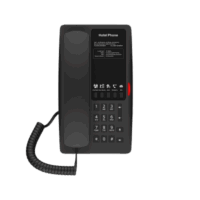 Teléfono IP WI-FI para Hotelería, Puerto USB-A para carga, 5 teclas programables para servicio rápido (Hotline), plantilla personalizable con PoE