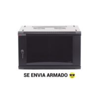 Gabinete PRECISION, Con Puerta de Cristal Templado, de 19in, 6UR, 450mm de Profundidad, Color Negro