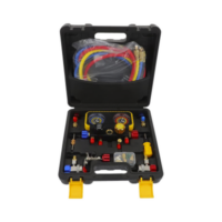Manómetro de 4 vías con Accesorios para Gas refrigerante R410A/ R32/ R134A/R22