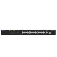 Switch PoE+ no Administrable, hasta 180 Watts Ideal para CCTV, 24 Puertos 10/100 PoE+, 2 Uplinks Gigabit (1 SFP COMBO)