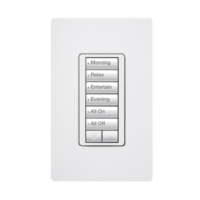 (RadioRA2) Teclado seetouch 6 botones, 2 botones subir/bajar, programe escenas diferentes en cada botón.
