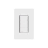 (RadioRa3) Botonera Sunnata Blanco 3 escenas y 2 botones subir/bajar para Radio RA3, programe escenas diferentes en cada botón.