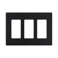 Tapa Color Blanco Negro Satin para interruptor o dimmer Lutron, 3 gang, limpio y moderno