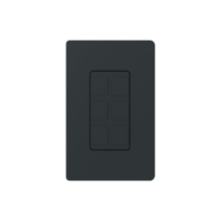 Placa de 6 puertos, color negro night.