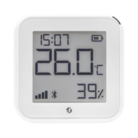 Pantalla Sensor de temperatura y humedad, inteligente e inalámbrico, integrable a la App de Shelly.