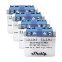 KIT 4 piezas El medidor de potencia más pequeño, inteligente con Wi-Fi, medición de consumo, 1 canal 16A,