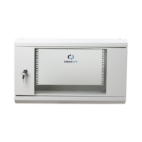 Gabinete de Pared de 6U con Puerta de Cristal Templado, 455 mm de Profundidad Total, Rack de 19'', Acero Reforzado Color Gris Mate
