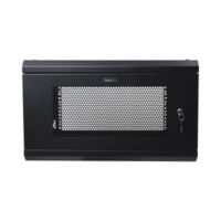 Gabinete de Pared de 6U con Puerta Perforada, 455 mm de Profundidad Total, Rack de 19'', Acero Reforzado Color Negro