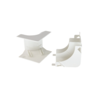 Esquinero interior, para uso con canaleta T45, Material PVC Rígido, Color Blanco Mate