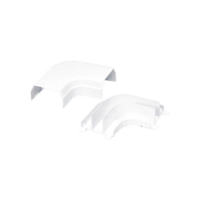 Curva de radio controlado, para uso con canaleta T45, Material PVC Rígido, Color Blanco Mate