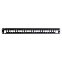 Patch Panel TERA-MAX Blindado de 24 Puertos, Modular (vacío), Plano, Color Negro, 1UR