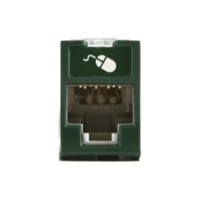 Jack UltraMAX Cat5e, UTP, Montaje híbrido en Placa de Pared (Plano y Angulado), Color Verde, Punch Down