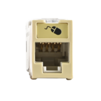 Jack UltraMAX Cat6A, UTP, Montaje híbrido en Placa de Pared (Plano y Angulado), Color Marfil, Punch Down