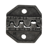 Matriz Ponchadora, Terminales sin Aislamiento o de Cilindro Abierto, 10-20 AWG. Compatible con Pinza Ponchadora VDV200-010