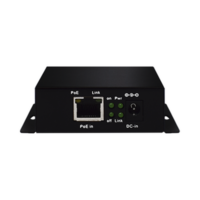 Inyector PoE Extenido Industrial / PoE 802.3 af/at Hasta 30W / Conexión plug and play / Alcance de hasta 250 metros / Aplicaciones CCTV / Alimentación PoE af/at o Vcc 37-57 Vcc