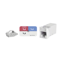 Jack Z-MAX UTP Categoría 6, Montaje híbrido en Placa de Pared (Plano y Angulado), Color Blanco