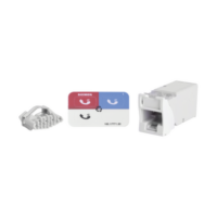 Jack Z-MAX Cat6A, UTP, Montaje híbrido en Placa de Pared (Plano y Angulado), Color Blanco