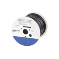 Bobina de Cable de 305 Metros (1000 Pies) Cat6, Aleación de Cobre y Aluminio (CCA), Color Negro, Uso Intemperie, Doble Forro