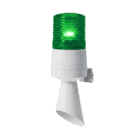 Luz LED con patrones de destello fijo y destellante con buzzer incorporado de alto volumen Máx. 95 dB color Verde 110 VCA