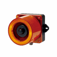 Combinacion de baliza LED color Ámbar y sirena electrónica de 31 tonos resistente a la intemperie de volumen máx. 123 dB a 12-24 VCD